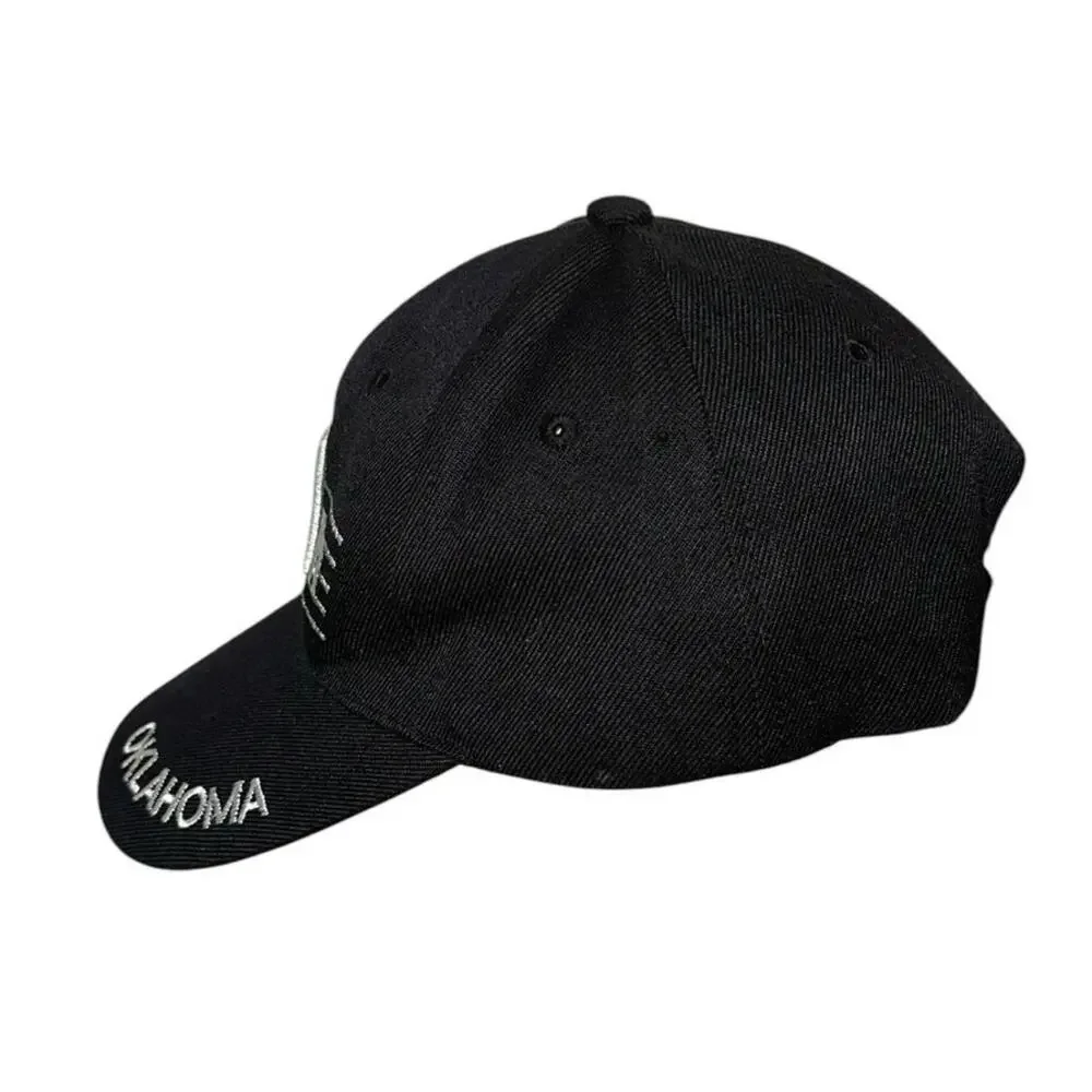 Oklahoma Black Embroidered Baseball Cap Adjustable Dad Hat State Souvenir OS